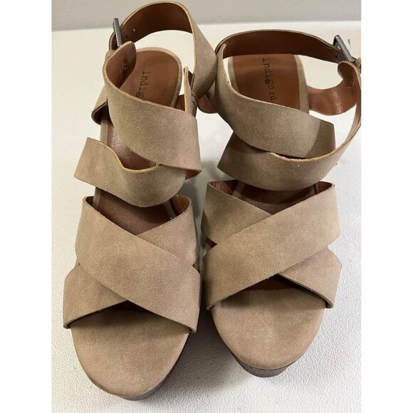 Indigo rd. Sandals women taupe wedge size 9 - Picture 5 of 8